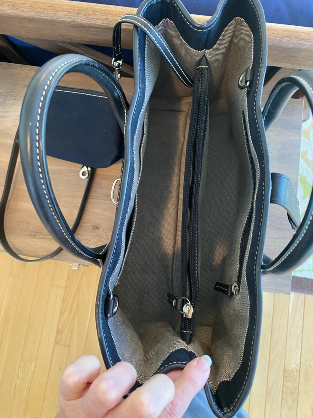 Dooney & Bourke Black Tote with Silver Hardware - Picture 7 of 14